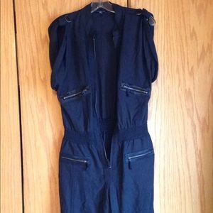 Bebe Zipper Jumpsuit Pants Black S